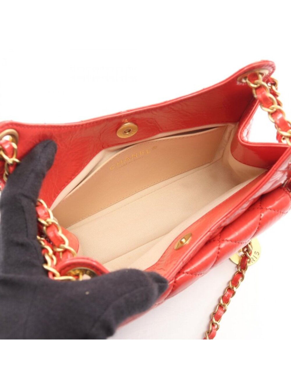 Chanel Shoulder Bag Quilted Small Hobo Coral Pink Leather - Picture 3 of 9